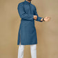 Anaita Teal Embroidered Rayon Straight Kurta