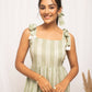 FIORRA Women's Green Cotton Printed Dress - Swadesiicart