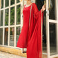 Janasya Maroon Rayon Foil Print Kurta,Bottom & Dupatta | Swadesiicart