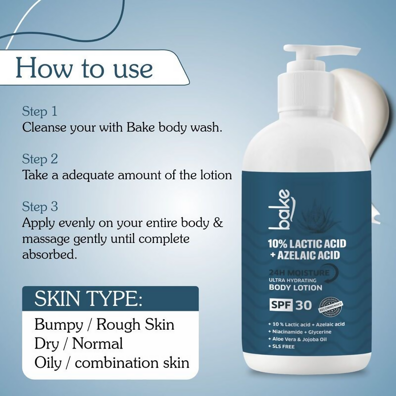 Bake 10% Lactic Acid Body Lotion SPF 30 | Swadesiicart