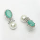 NVR Women's Silver-Plated Green American Diamond Studded Handcrafted Jewellery Set - Swadesiicart