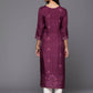 Ahalyaa Women's Traditional wear Kurta - Purple | Swadesiicart