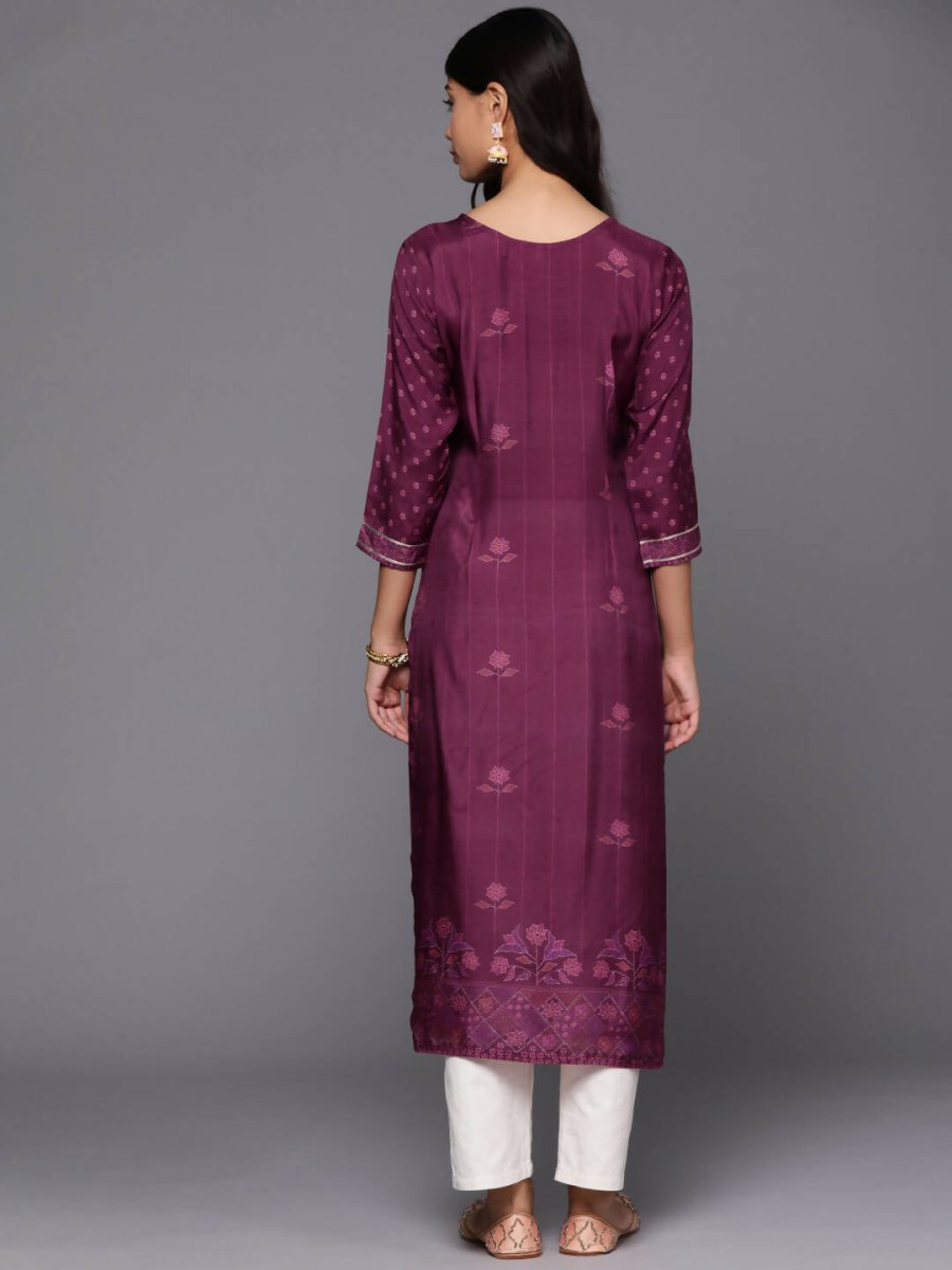 Ahalyaa Women's Traditional wear Kurta - Purple | Swadesiicart