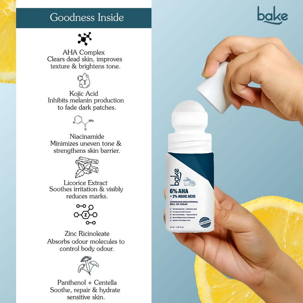 Bake BrightErase™ Underarm Brightening Roll-On Serum | Swadesiicart
