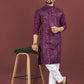 Anaita Purple Embroidered Silk Straight Kurta