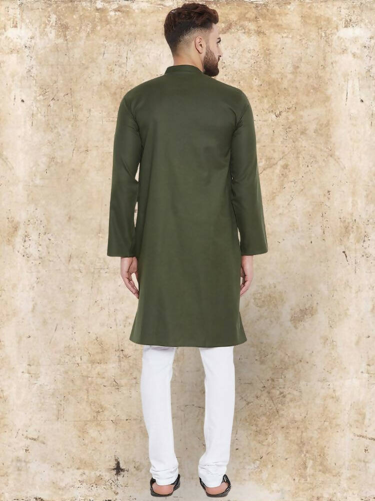 Even Apparels Pure Cotton Green Kurta - Green | Swadesiicart