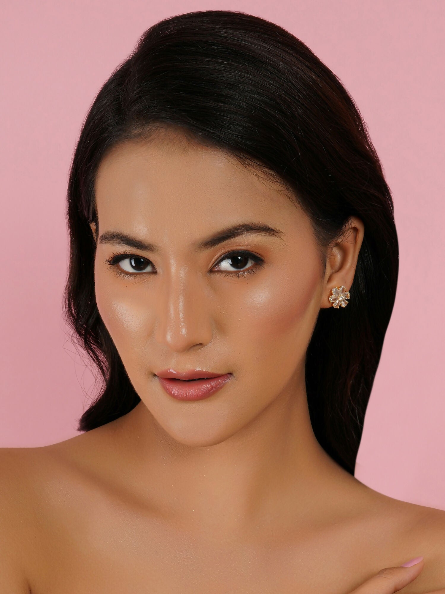 stone stud (white) - Ruby Raang - Swadesiicart