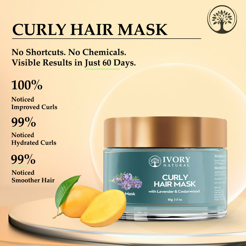 Ivory Natural Curly Hair Mask - Natural Smooth Even Curls For Both Men & Women | Swadesiicart