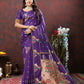 Lorenvalley Fashion Purple Soft Paithani Silk Woven Design Copper Zari Meenakari Weaving Saree - Swadesiicart