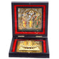 AncientlRam Darbar Pocket Temple Box With Charan Paduka Square Shaped, Gold-Polished
