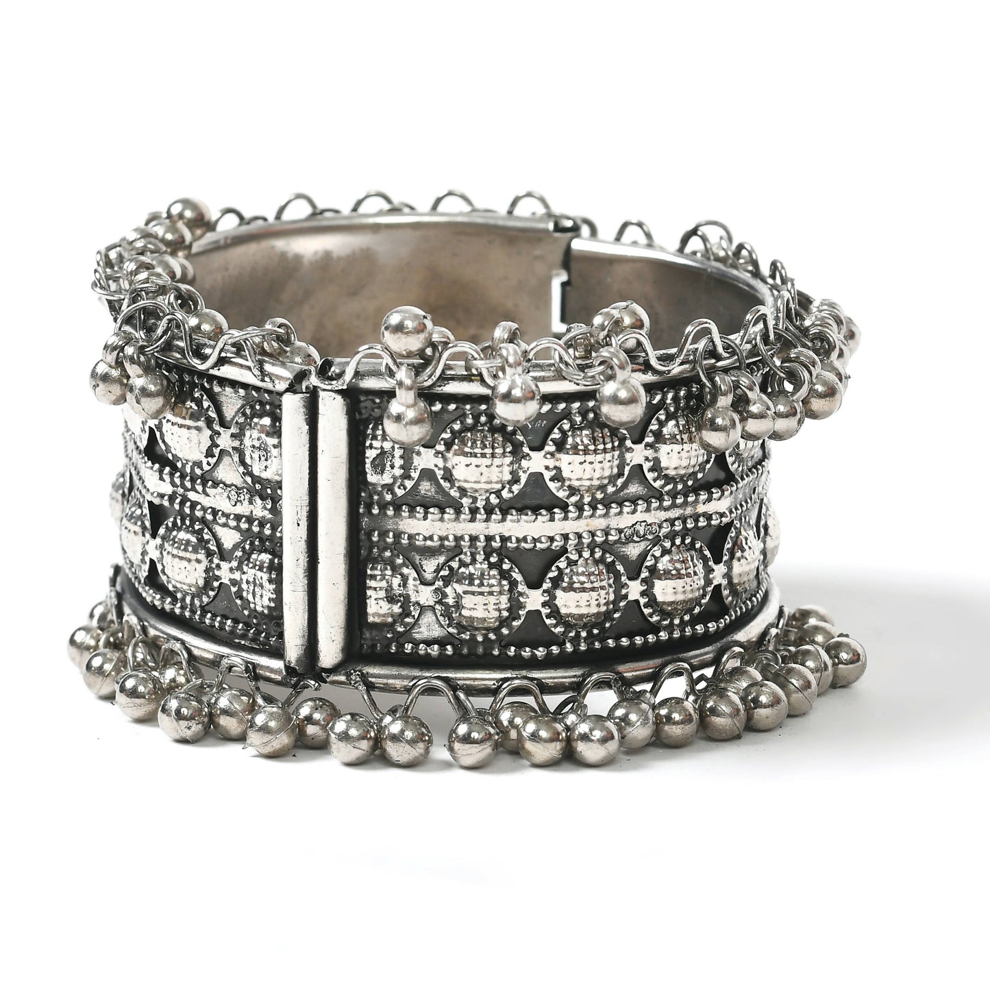 Mominos Fashion Joharkamal Oxidised Silver-Plated Ghungroo Handcraft Bracelet - Design 027 - Swadesiicart