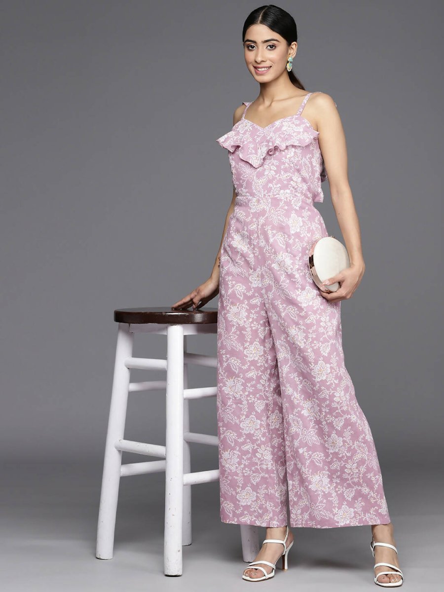 Ahalyaa Women's Traditional wear Jumpsuit - Lavender | Swadesiicart
