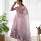 Joban Fashion Pink Kurta Set Organza Sequin Embroidery Work - Swadesiicart