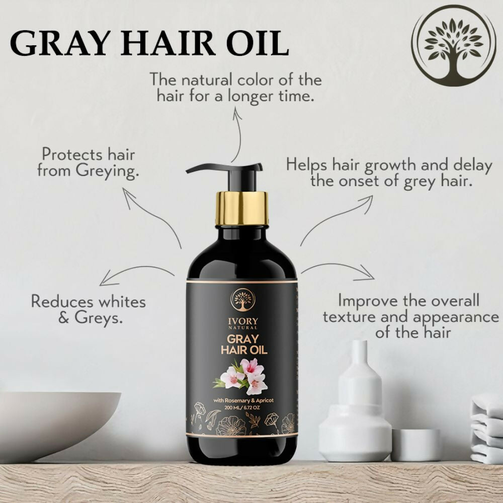 Ivory Natural Gray Oil Restore Natural Black Hair And Shine | Swadesiicart