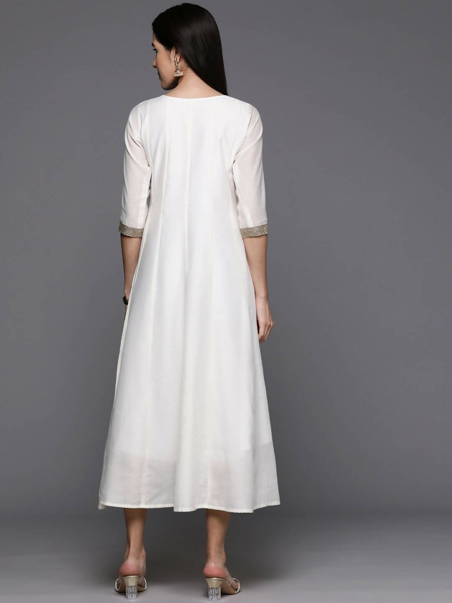 Ahalyaa Women's Traditional wear Ethnic Dress - Off White | Swadesiicart