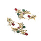 Nuyug 22K Gold Plated Crescent Kundan Drop Red Stone Chandbali Earrings | Swadesiicart