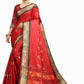 DEIANA'S Beautiful Designer Golden zari Soft Lichi Silk Saree - Red - Swadesiicart