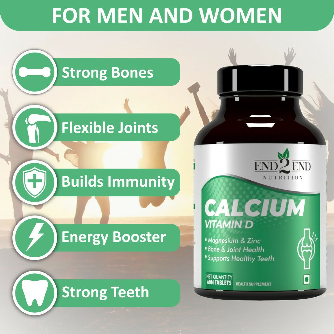 End2End Nutrition Calcium Vitamin D Tablets | Swadesiicart