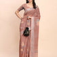 Shree Shyam Fashion Linen Cotton Brown Saree