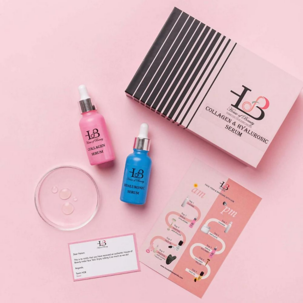 House of Beauty Am + Pm Pack - Collagen + Hyaluronic Serum - Swadesiicart