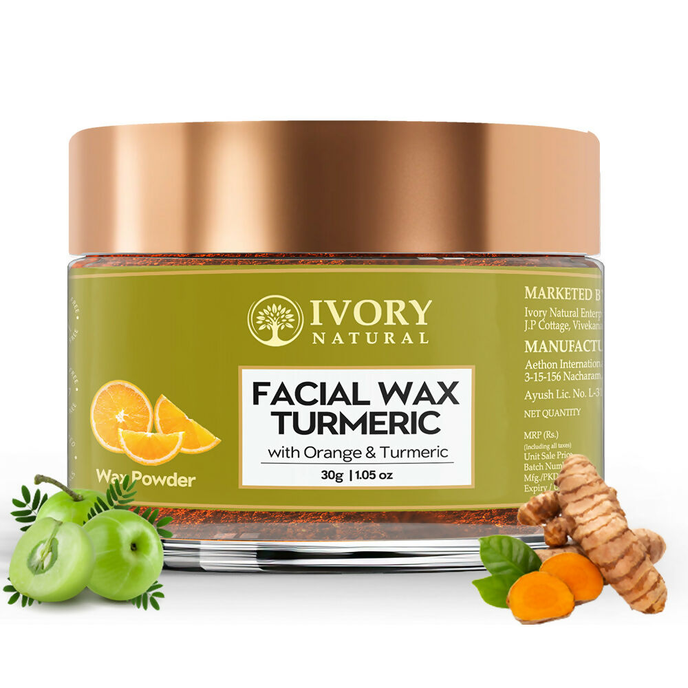 Ivory Natural Facial Wax Powder With Turmeric - Natural Facial Hair Removal Wax For Instant Skin Brightening | Swadesiicart