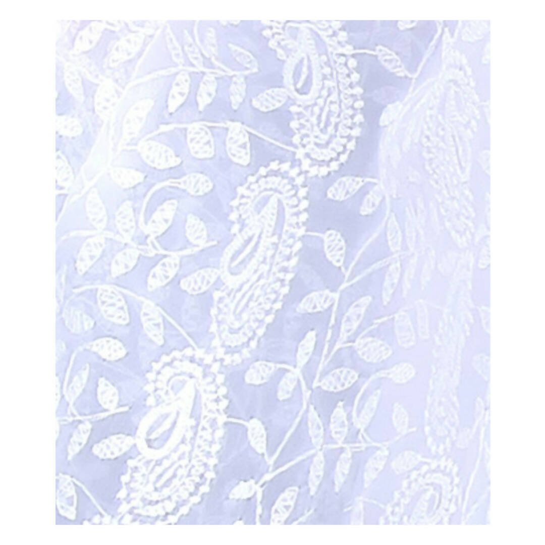 Akarshan viscose Lukhnowi Chikankari Anarkali kurta with Leggings - White | Swadesiicart