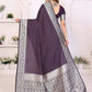 Aastha Fashion Purple Georgette Silk Zari Weaving Saree