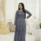 Aayaa Printed Faux Georgette with Embroidery Thread Sequins work Gown - Multi Color