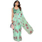 Women's Partywear Designer Firozi Georgette Fancy Saree - Satrangi | Swadesiicart