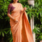 Orange Jute Silk Woven Design Saree with Unstitched Blouse - Hiral Fashion | Swadesiicart