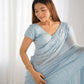 Vamsee Onam Sky Crushed Fandy Tissue Silk Saree - Swadesiicart