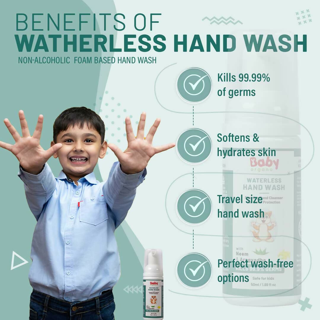 Babyorgano Non Alcoholic Foam Based Waterless Hand Wash for Kids - Swadesiicart