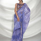 Blue Georgette Floral Printed Saree With Unstitched Blouse Piece - Rajal