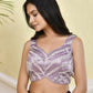 Amodini Designer Studio Heavy Work Lavendar Pearl Sleeveless Padded Blouse