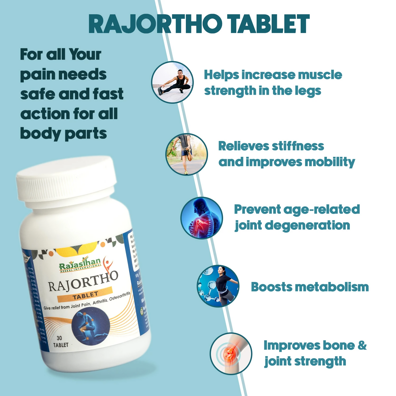 Rajasthan Herbals Rajortho Tablets | Swadesiicart