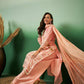 Peach Georgette Handwork Unstitched Dress Material - Hanika | Swadesiicart