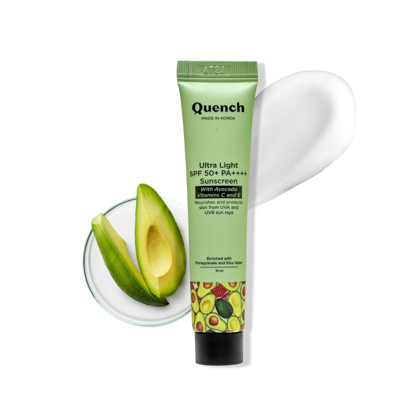 Quench Vitamin E Ultra Light SPF 50+ PA++++ Sunscreen for Glowing Skin - Korean Skincare - Swadesiicart