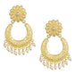 Joban Fashion Women Matte Gold Brass Earrings | Swadesiicart
