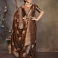 Joban Fashion Copper Woven Jacquard Banarasi Silk Sarees | Swadesiicart