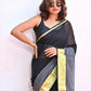 Exclusive Collection Beautiful Pure Cotton Black Woven Handloom Saree With Running Blouse Piece - Swadesiicart