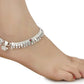 AanyaCentric Gold-Polished Mangalsutra Pendant Earring Set & Silver Plated Anklet