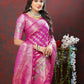 Lorenvalley Fashion Magenta Soft Silk Woven Design with Zari Weaving Leheriya Design Saree - Swadesiicart