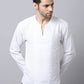 Even Apparels White Pure Cotton Embroided Men's Kurta | Swadesiicart