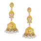 NVR Women Gold-Polished Yellow Jhumkas Earrings | Swadesiicart