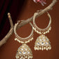 NVR Women Gold-Polished Handcrafted Kundan Jhumka Earrings | Swadesiicart
