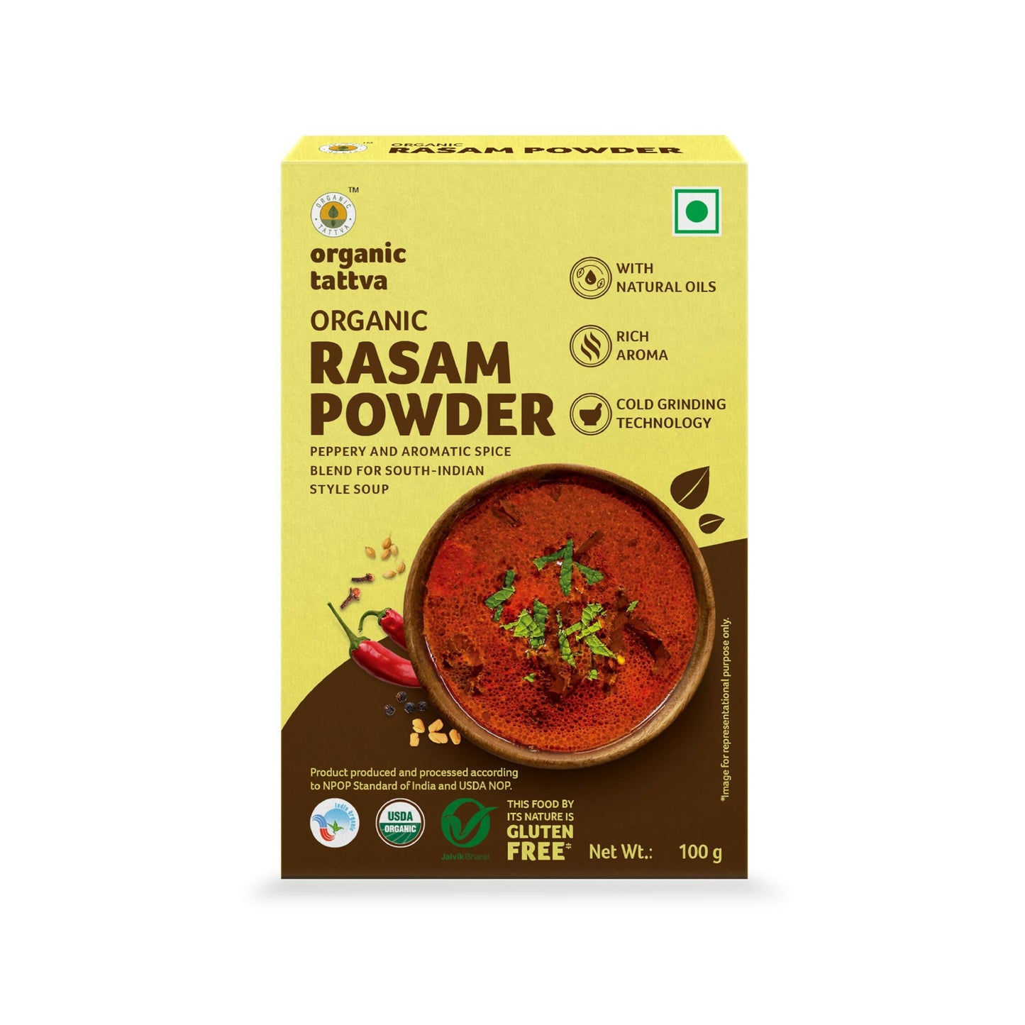 Organic Tattva South-Indian Masala Combo (100 Gm Each)- Sambar Powder, Rasam and Biryani Masala | Swadesiicart
