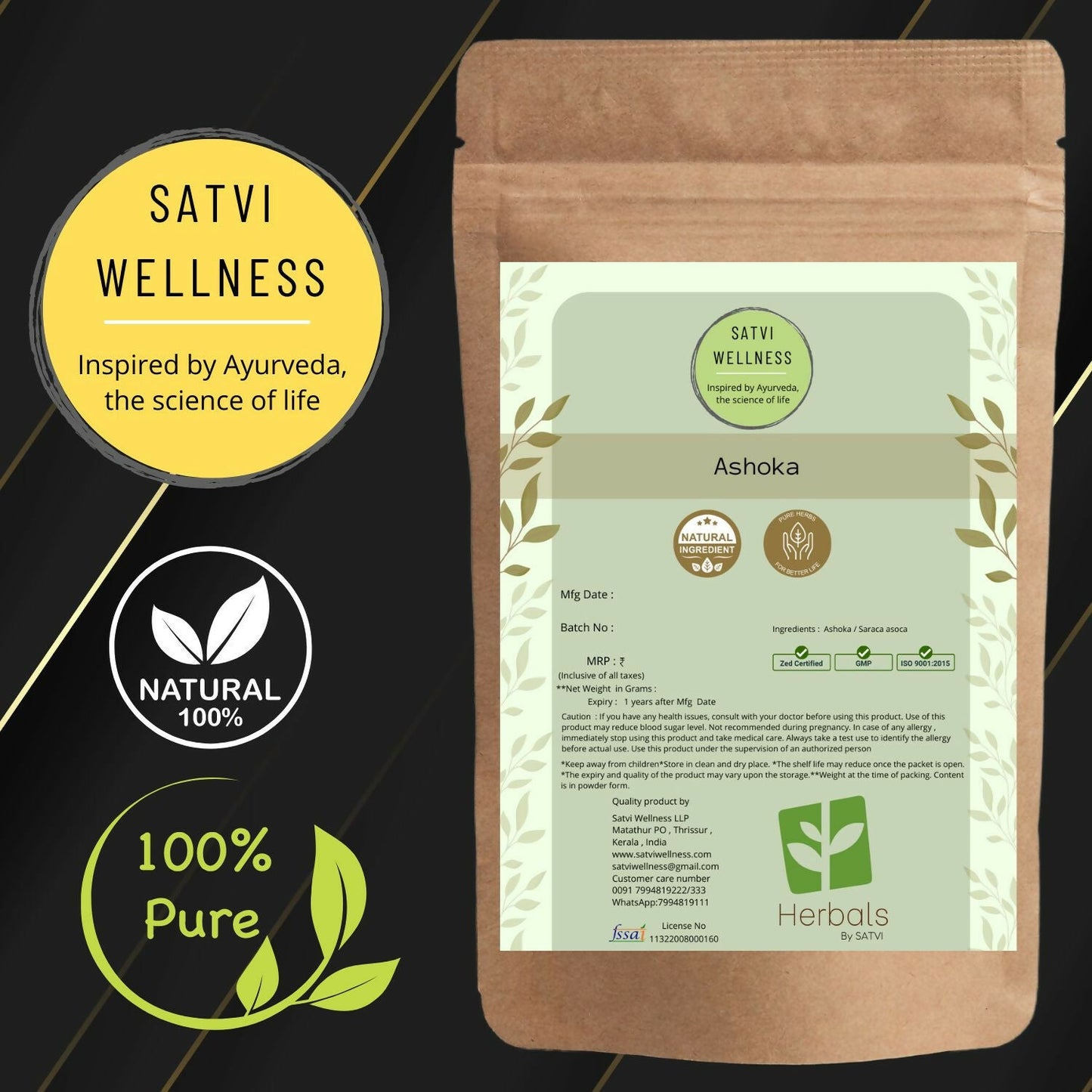 Satvi Wellness Ashoka Powder - Swadesiicart