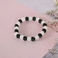 NVR Men & Women White Marble Crystal Beaded Elasticated Bracelet - Swadesiicart