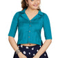 Aastha Fashion Women's Women's Firozi Art Silk Button Readymade Blouse
