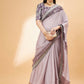 Mauve Silk Georgette Ribbon Embroidery Saree - Norita Hit Design - Swadesiicart